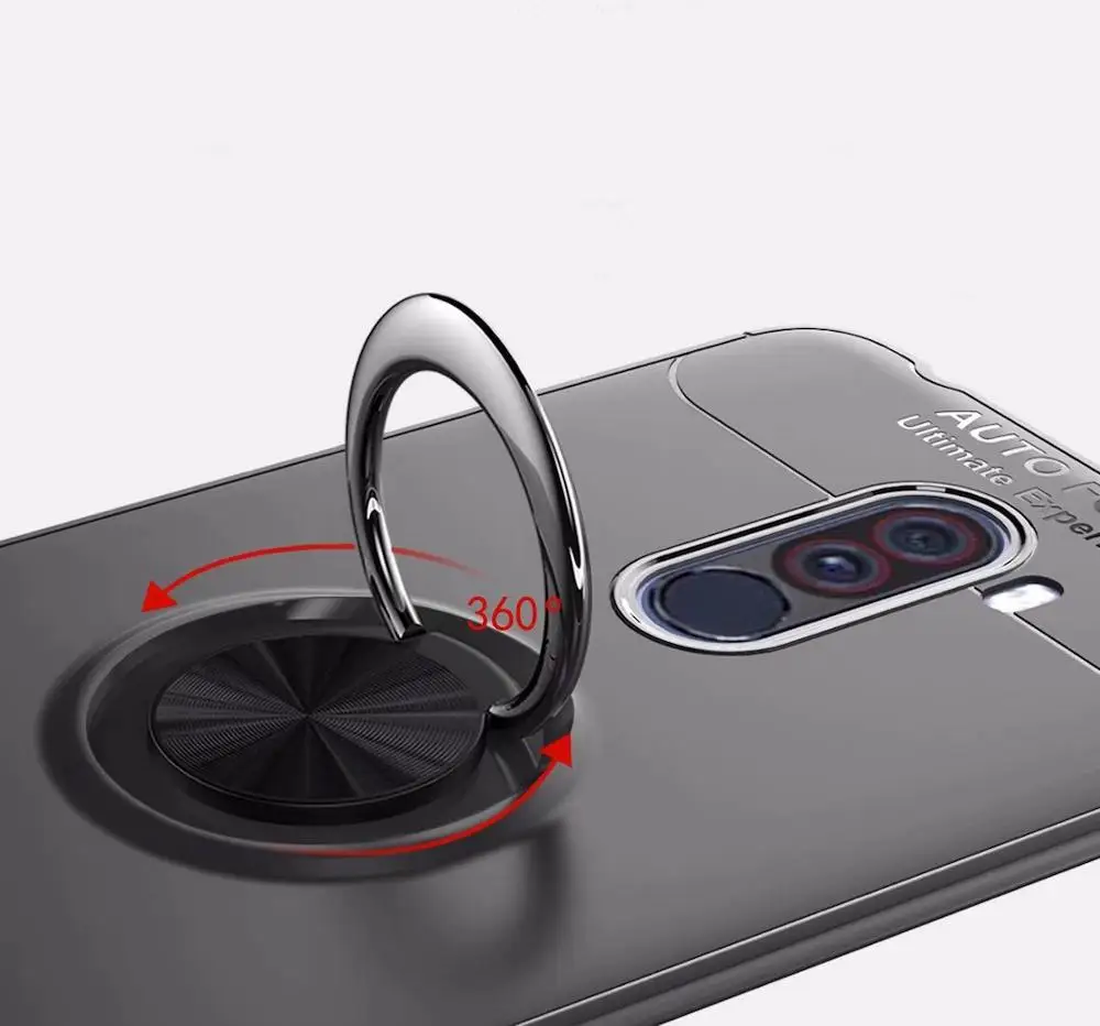 Hunreone Kickstand with Magnetic Ring TPU Pocophone F1 Phone Case Protection Cover For Xiaomi Poco | Мобильные телефоны и