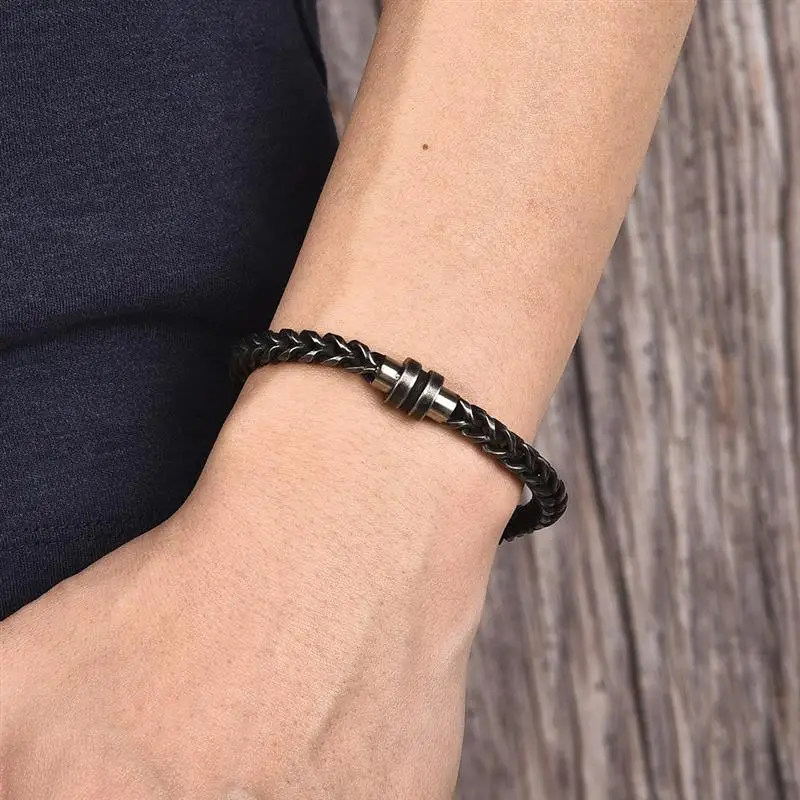 Stainless Steel Chain Bracelet Men Punk Jewelry Magnetic Clasps Bangle Christmas Gift Fashion Male Hand Accessory Wholesale 22cm | Украшения
