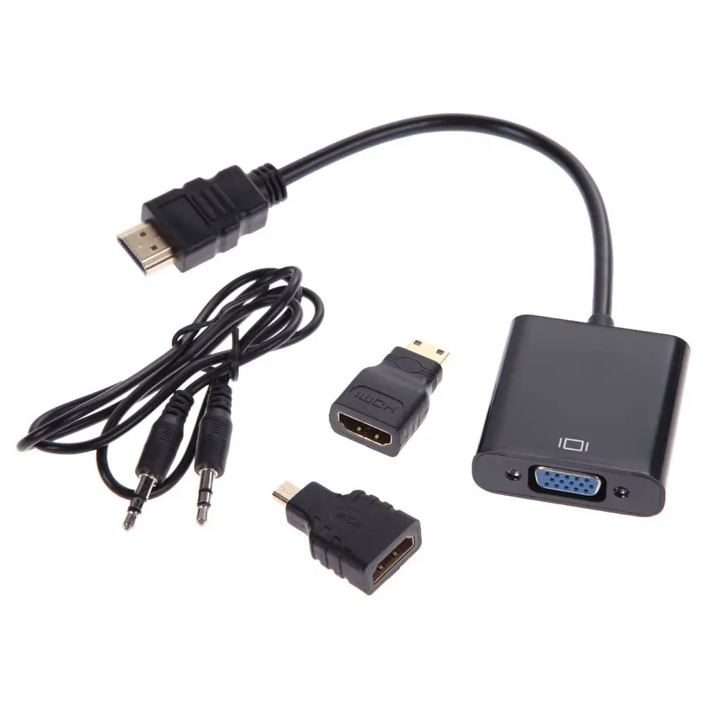 1080P Micro HDMI/Mini HDMI/HDMI в VGA конвертер адаптер с аудио видео кабель|Адаптеры Type-C| |
