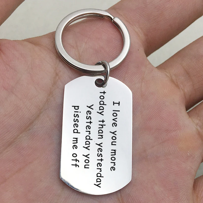 Брелок с надписью Love You More Today Than из нержавеющей стали|Брелоки| |