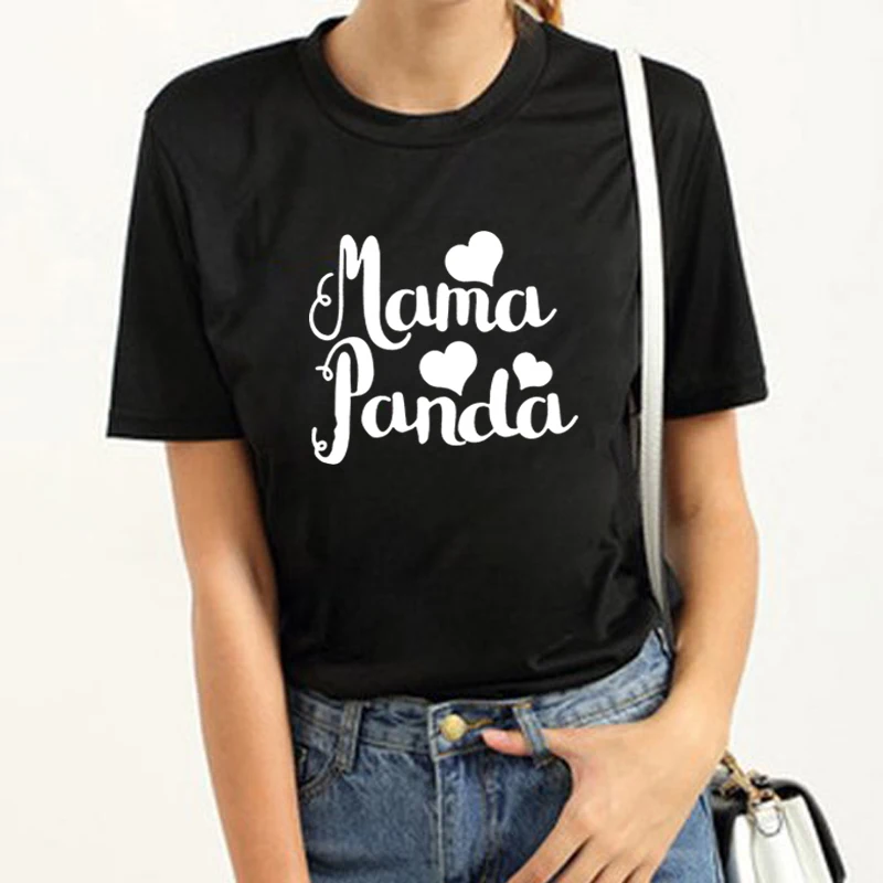 Женская хлопковая Футболка с принтом Srivb Mama Panda Повседневная футболка большого