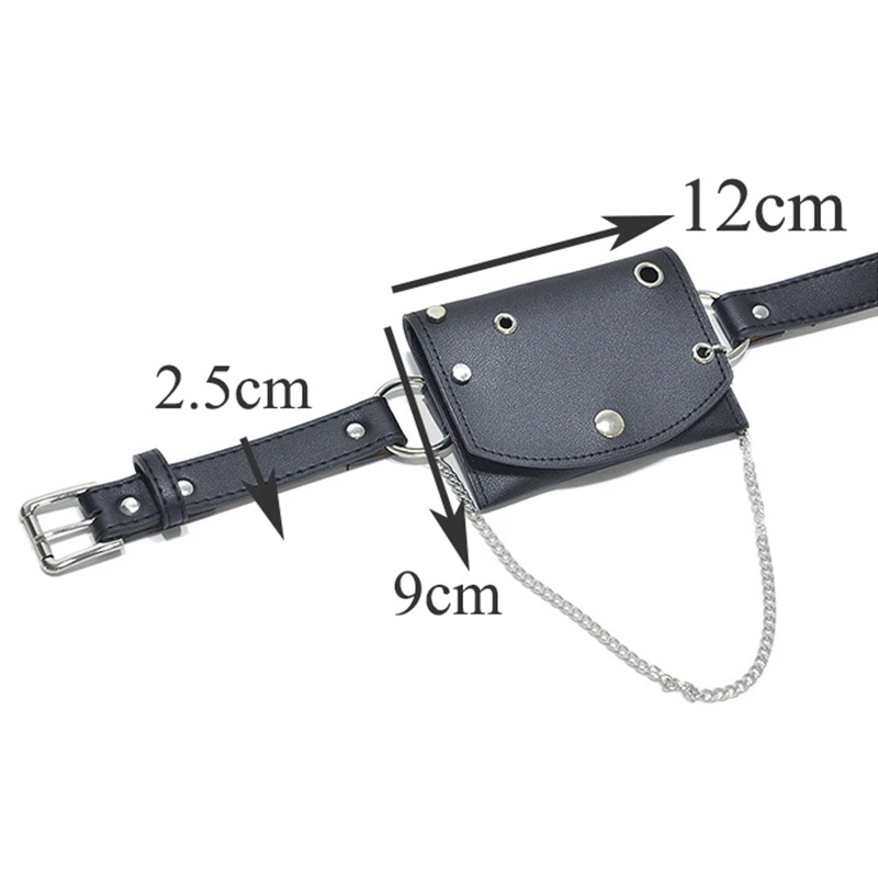 Поясная Сумка мини-ремень с цепочкой в стиле панк поясная сумка повседневная