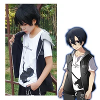 milky way anime sword art online alicization kirigaya kazuto cosplay vest eugeo synthesis tops waistcoat with hat