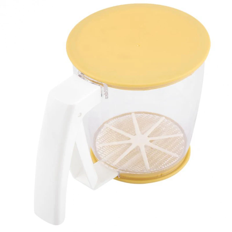 Hand-Held Cup Flour Sifter Strainer Powder Mesh Sieve Baking Supplies Tools With Lid | Дом и сад