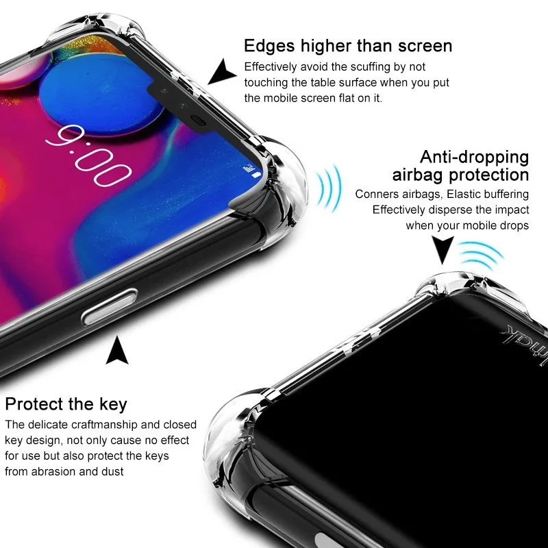 Imak уголки подушки безопасности Чехол для LG V40 чехол thinq Ударопрочный Мягкий ТПУ