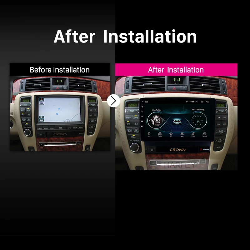 Harfey 9 &quotAndroid GPS HD сенсорный экран автомобильное радио для Toyota old crown 2010 2014