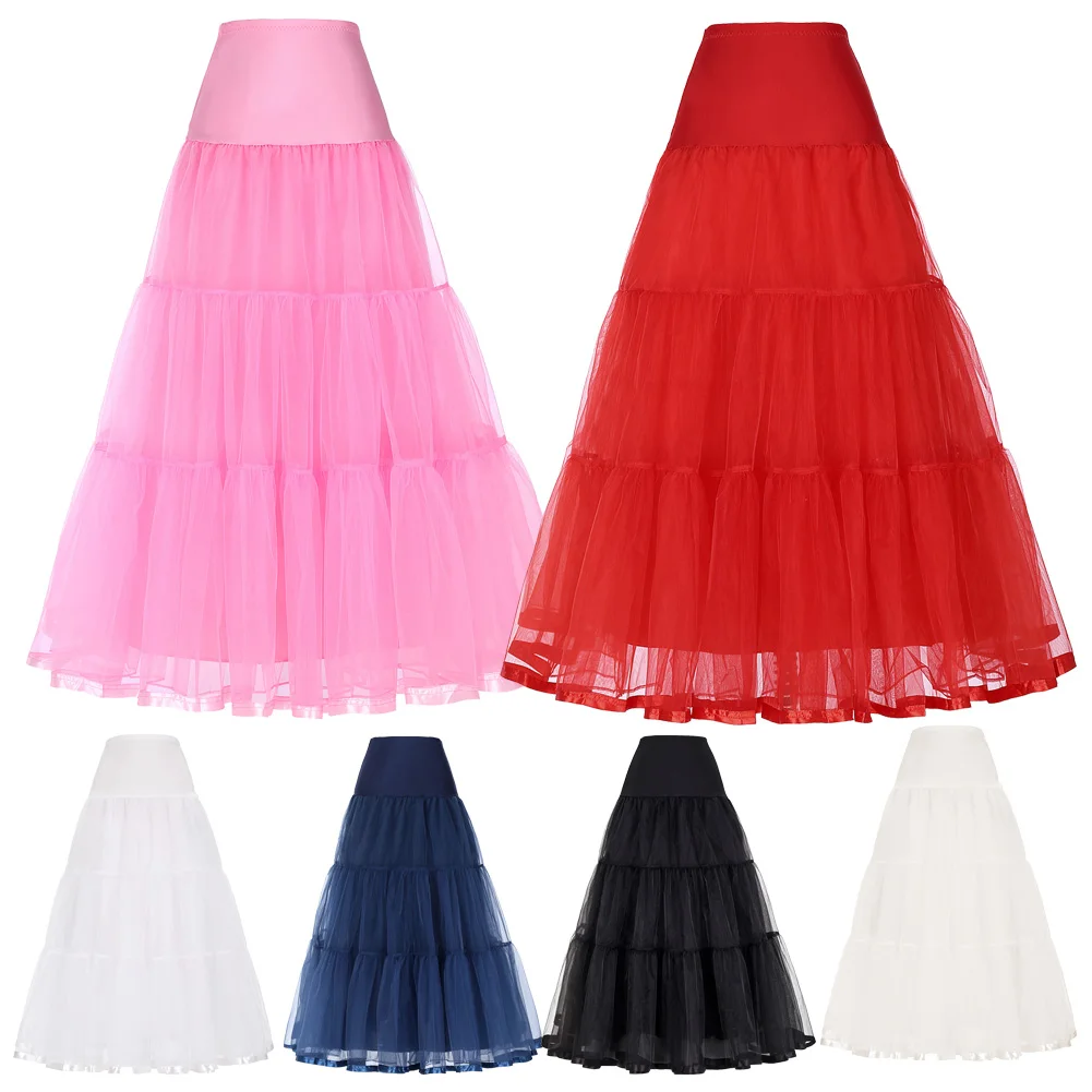 Винтажная Женская Тюлевая юбка кринолин длинный свадебный подъюбник свадебные