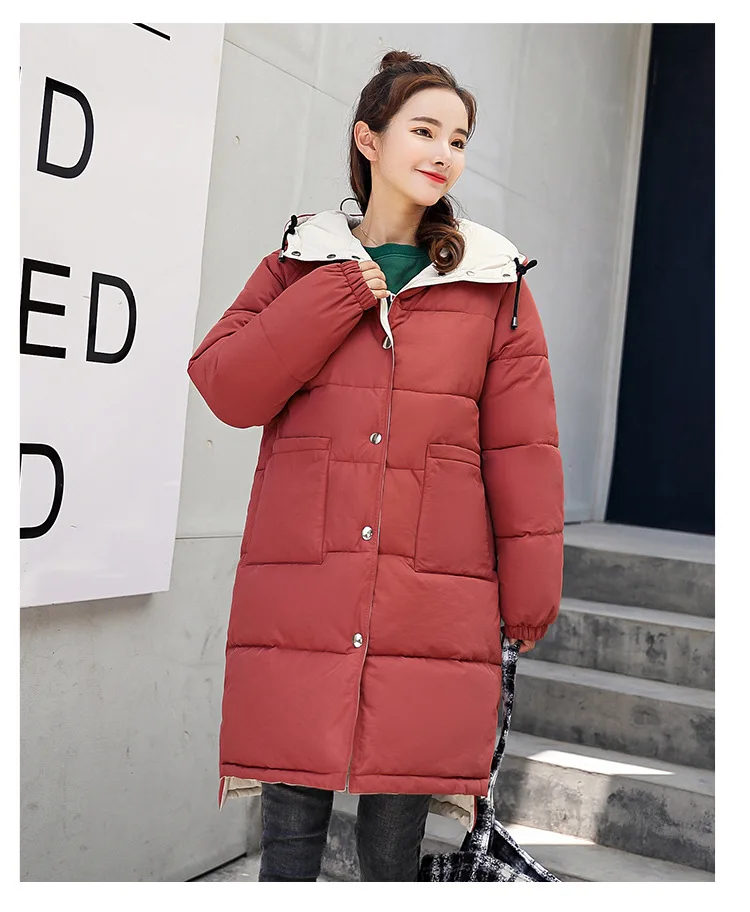 

Down Parka Women Winter Coat Women's Long Solid New Winter Style Slim Cotton Padded Jacket Winter Jacket Reverse wear