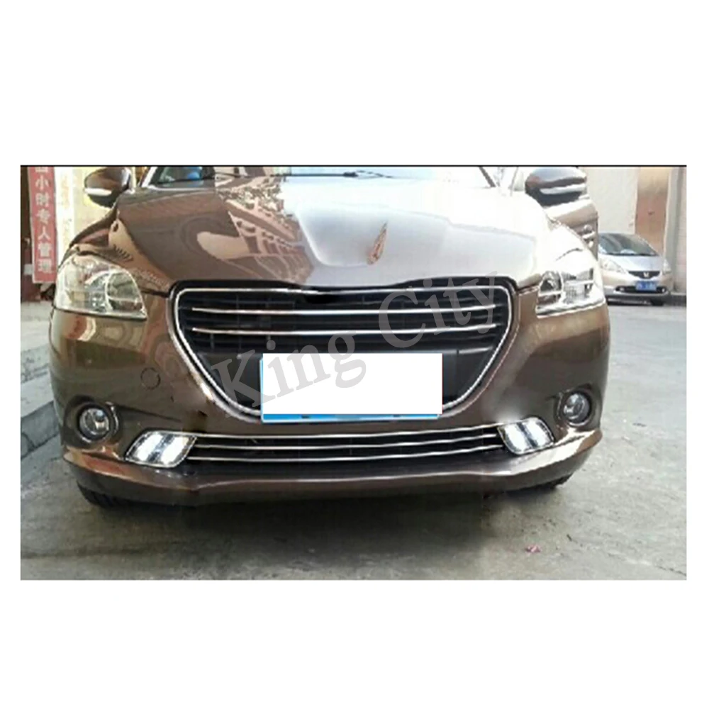 CAPQX 1 пара для Peugeot 301 2014 2015 передние светодиодные DRL дневные ходовые огни Дневные
