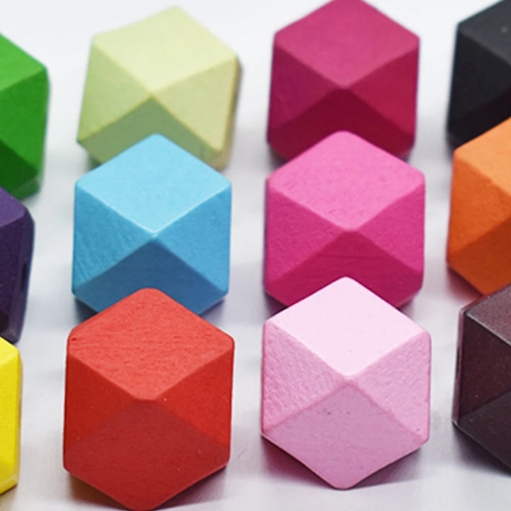 Бусины ручной работы 20 шт./компл. граненые деревянные шестигранные