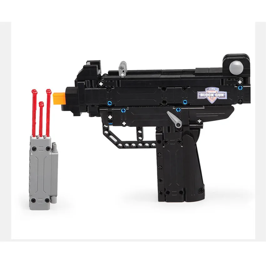 359 шт. строительные блоки игрушки UZI блок модель пистолета пластиковые пули для