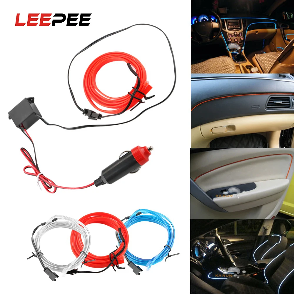 LEEPEE 1 м светильник полоски для автомобиля 12V светодиодный холодной s декоративные