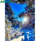 Алмазная вышивка AZQSD, зимний пейзаж, Алмазная мозаика, снежное дерево 5d, алмазная живопись сделай сам, украшение для дома, рукоделие