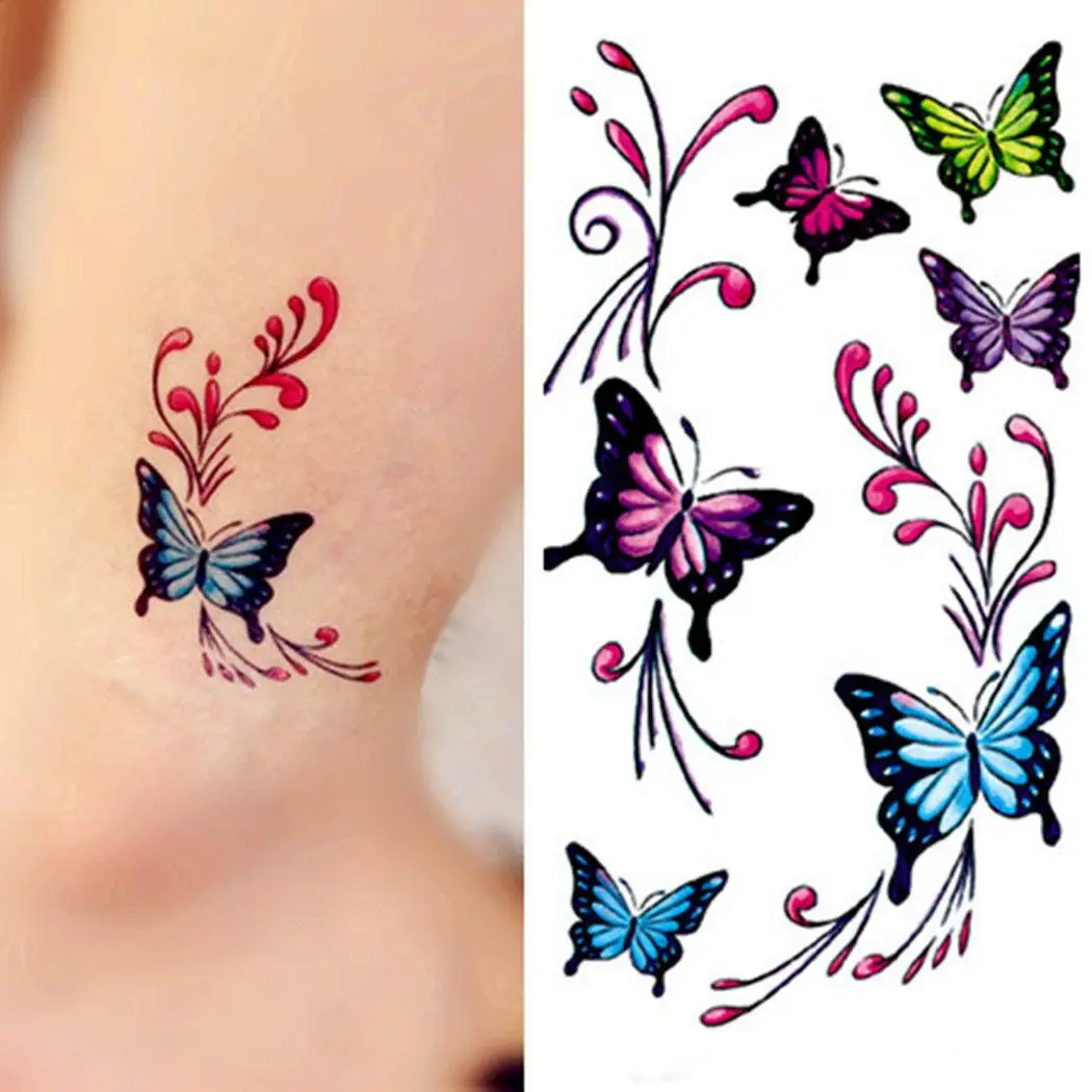 Men Women Waterproof Tattoo Stickers for Arm Shoulders Multi Chest Butterfly Unisex Body | Красота и здоровье