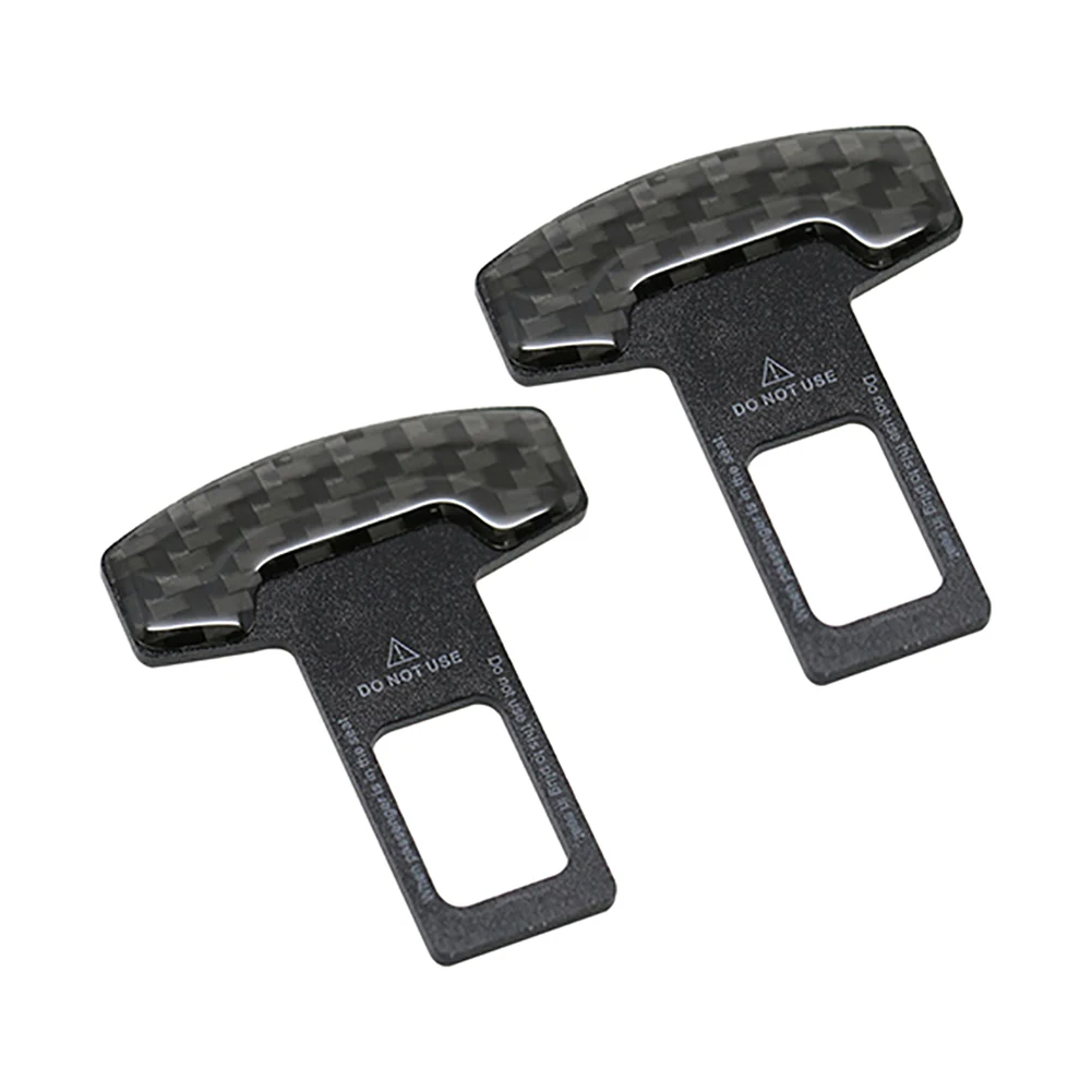 

2PCS Safety Belt Buckles Real Carbon Fiber Trucks Car Seat Safty Belt Alarm Canceler Stopper Safety Belt Buckles Real
