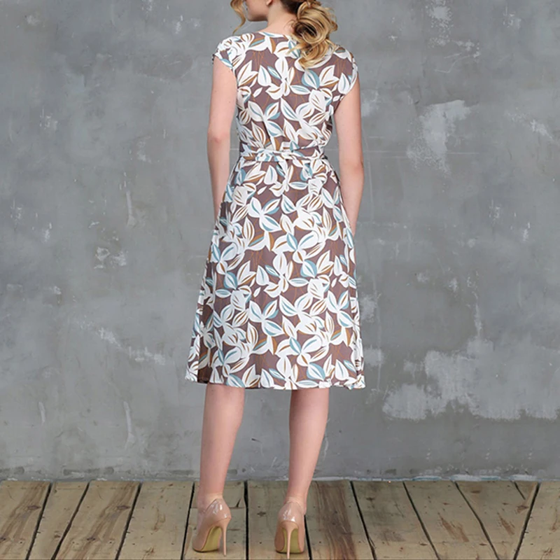 Women's Summer Lace-Up Dress Short Sleeve Casual Sundress Clubwear Belt Party | Женская одежда