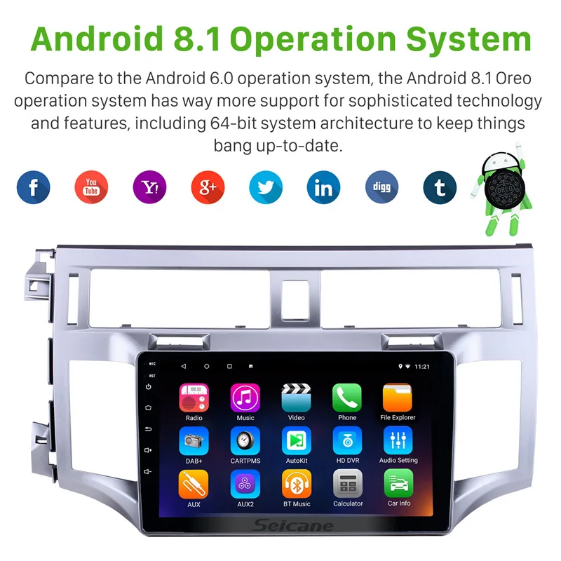 Seicane стерео 9 &quotHD Android8.1 gps Navi для TOYOTA AVALON 2006 2007 2008 2009 2010 мультимедийная поддержка DAB