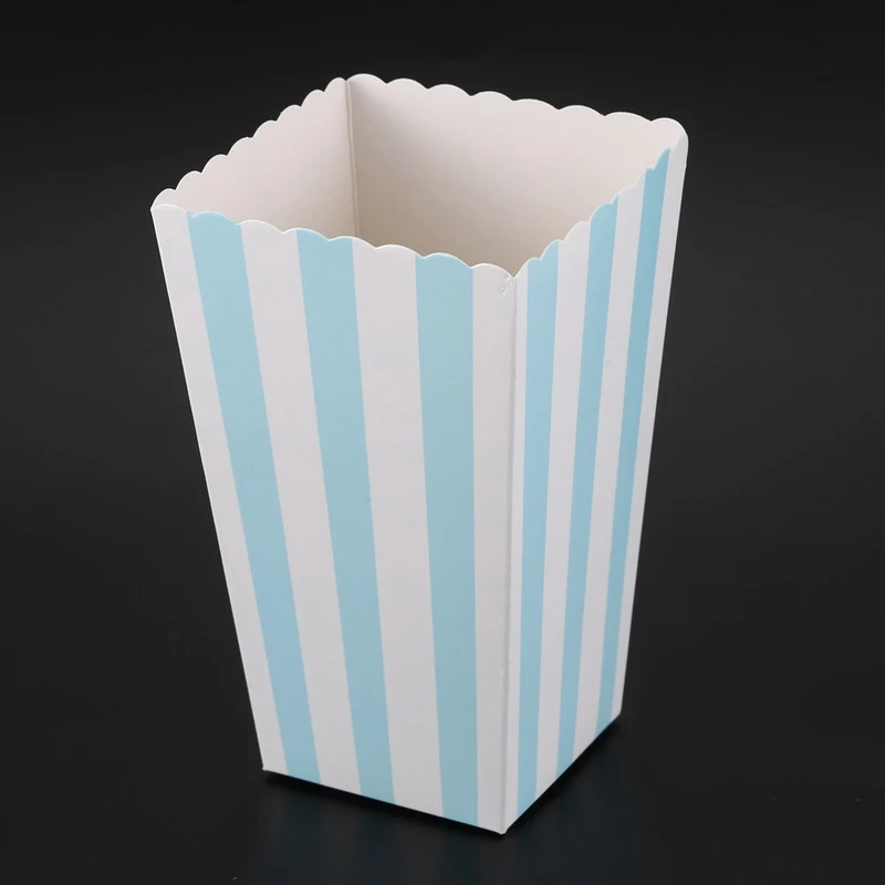 12pcs Boxes of Popcorn Lined Bags Kids Wedding Birthday Party Decorations (Black) | Дом и сад