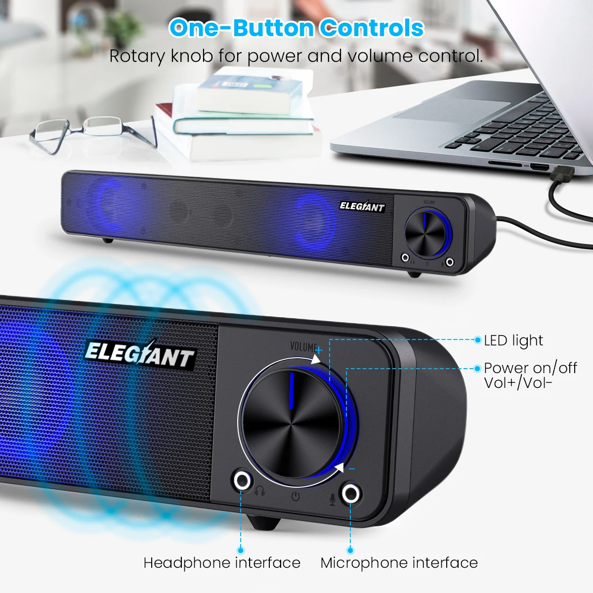 ELEGIANT USB ноутбук динамик для ПК Саундбар ноутбука Настольный IPhone|Портативные