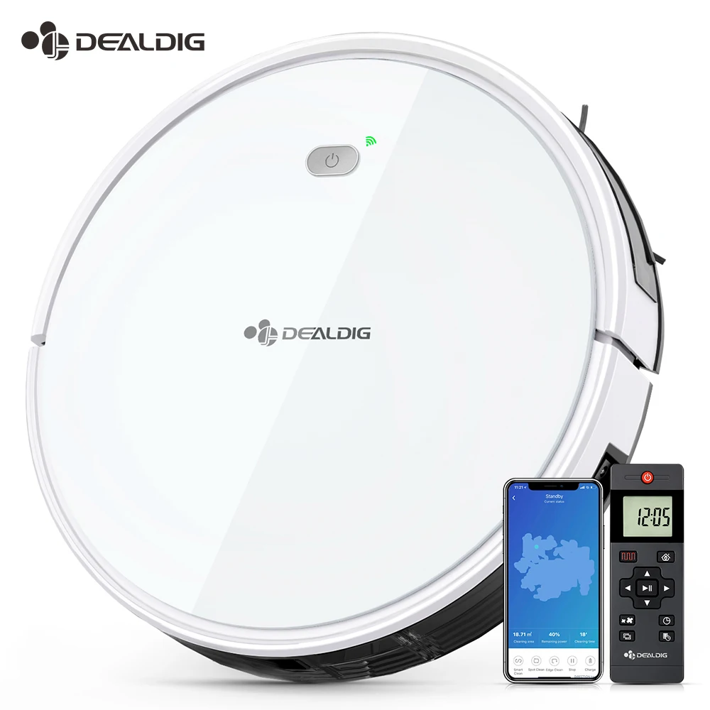 Робот пылесос DEALDIG Robvacuum 8 с Wi Fi подключением работает для Alexa|Пылесосы| |