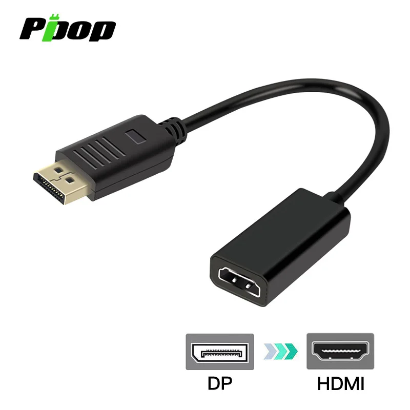 Переходник DP в HDMI-совместимый с DisplayPort кабели 24 см разъем FHD Папа-мама для монитора