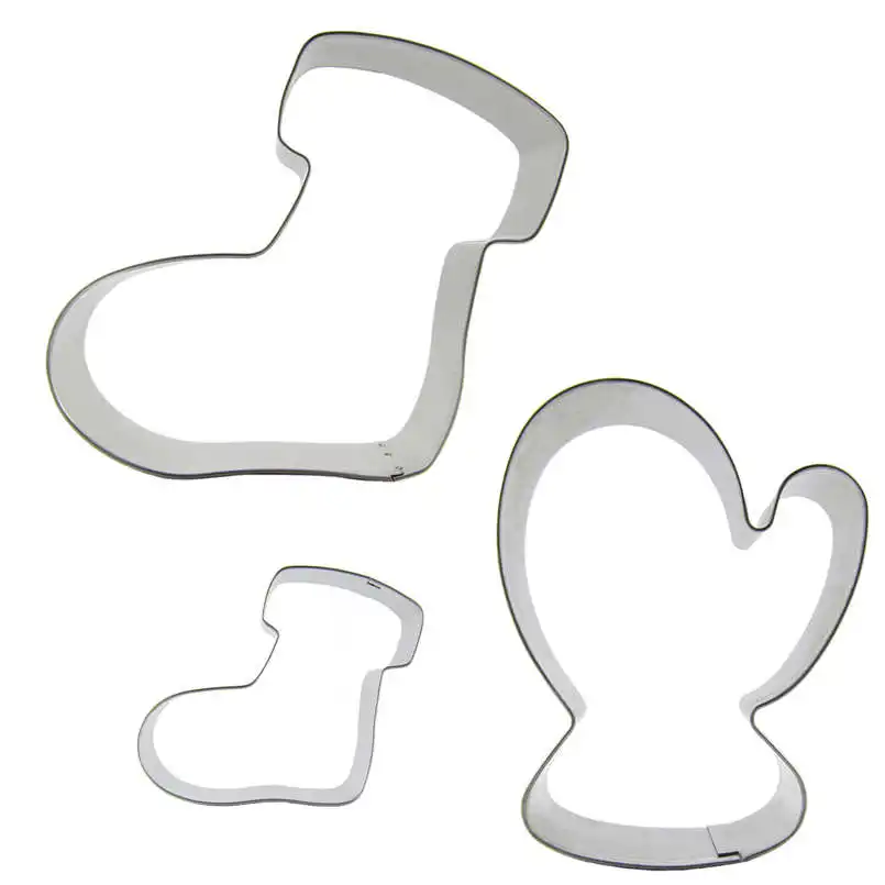 

Большие рождественские сапоги, мини сапоги, перчатки форма 3 шт бисквитные режущие формы, инструменты для выпечки, украшения торта мягкие ин...