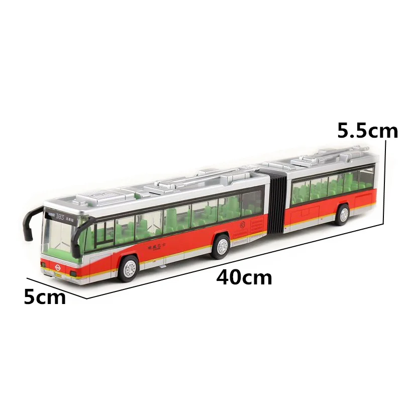 

City Sightseeing Articulated Bus Diecast Toy Car Model Pull Back Doors Openable Sound & Light Educational Collection Gift Child