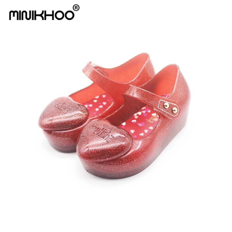 Прозрачные Сандалии Mini Melissa детские Нескользящие сандалии для девочек