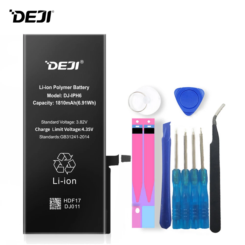 Deji батарея для iPhone 6 i6 6G Apple iPhone6 1810mAh Высокая реальная емкость литий полимерная +
