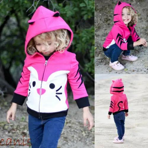 Emmababy Full Active Baby Kids Girl Sweatshirt Hoodies Jacket Zip Coat Outerwear Tops | Детская одежда и обувь