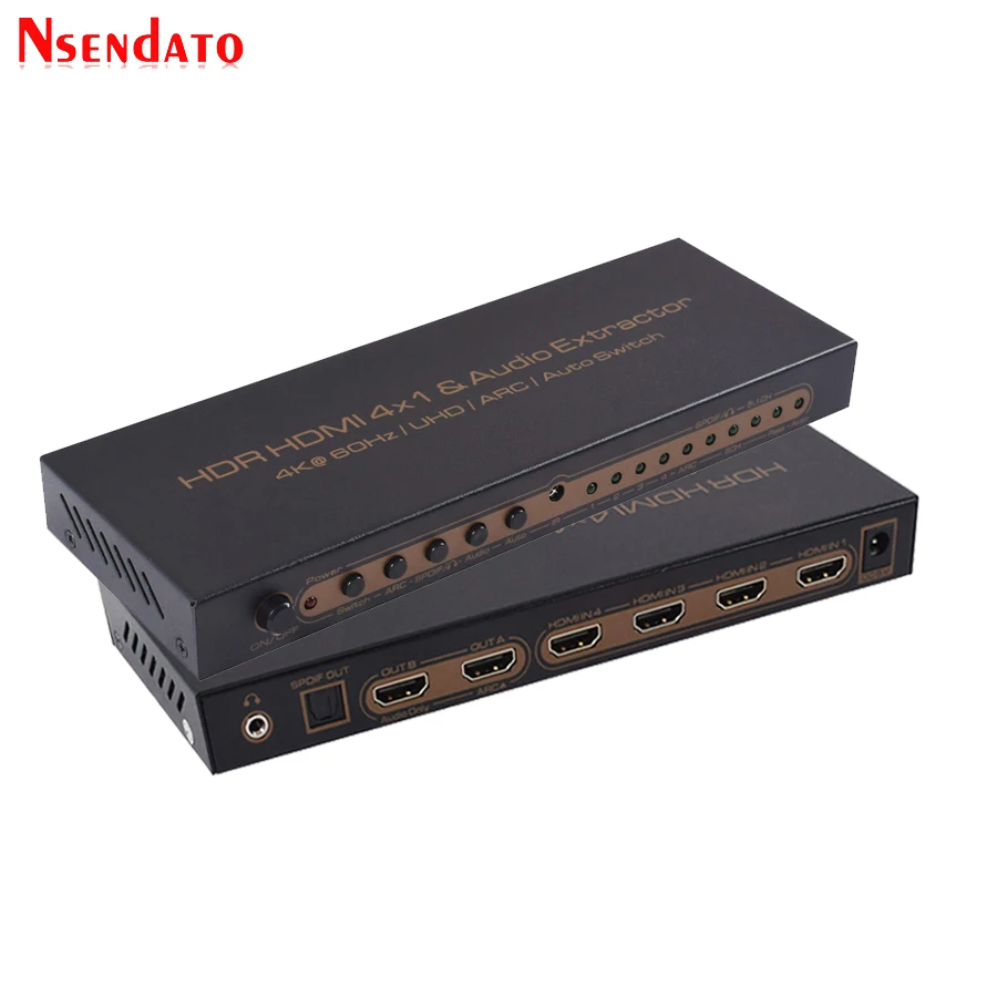 4K * 2K HDR HDMI матрица 4X1 4k переключатель сплиттер аудио экстрактор для DTS Dolby ARC SPDIF 4 в 1