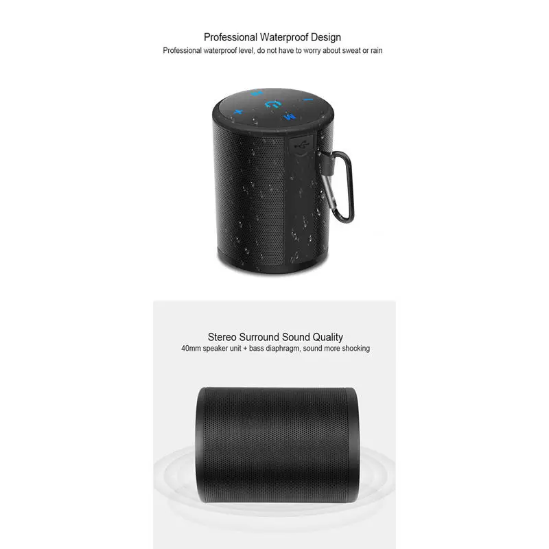 T2 Мини беспроводной Bluetooth динамик на открытом воздухе велосипед Портативные водонепроницаемые колонки душ