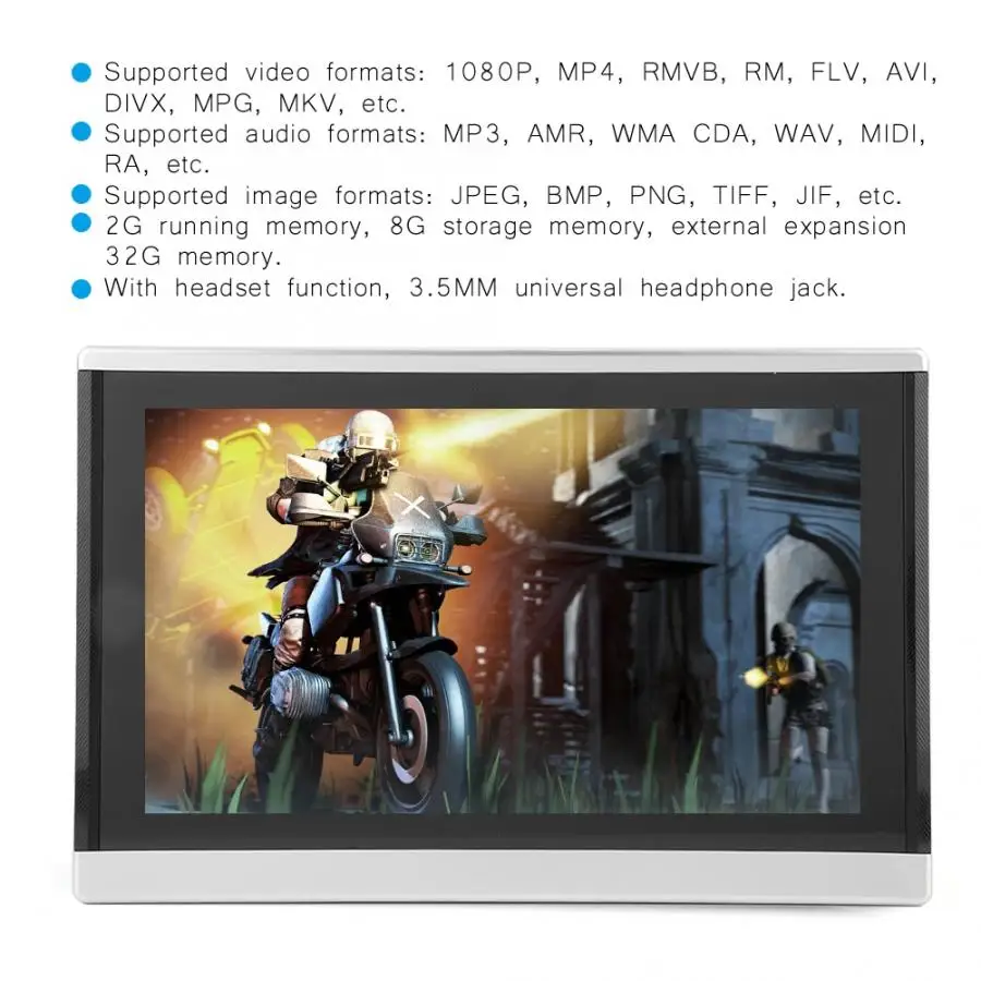 10 1-дюймовый HD Автомобильный подголовник DVD-плеер портативная цифровая Подушка