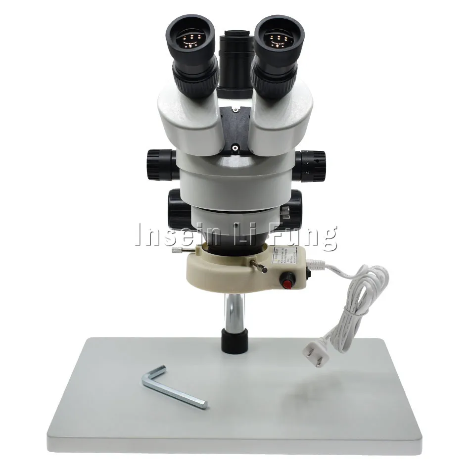 Large Size Base Trinocular Stereo Industrial Microscope 3.5X-90X Continuous Zoom with LED Light Mobile Phone Motherboard Repair |