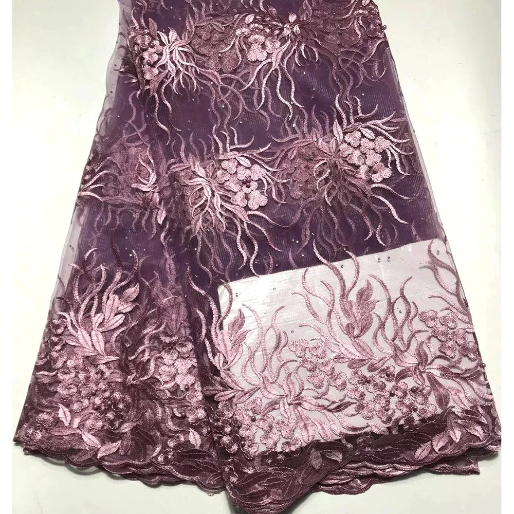 African Lace Fabric 2019 Embroidered Nigerian Laces High Quality French Tulle For Party Dress 5 Yards fabrics | Дом и сад