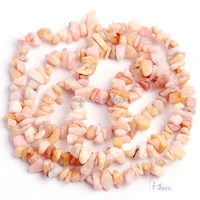 high quality 5 8mm natural pink opel stone chip shape necklace bracelet jewelry gem loose beads 17 inch w672