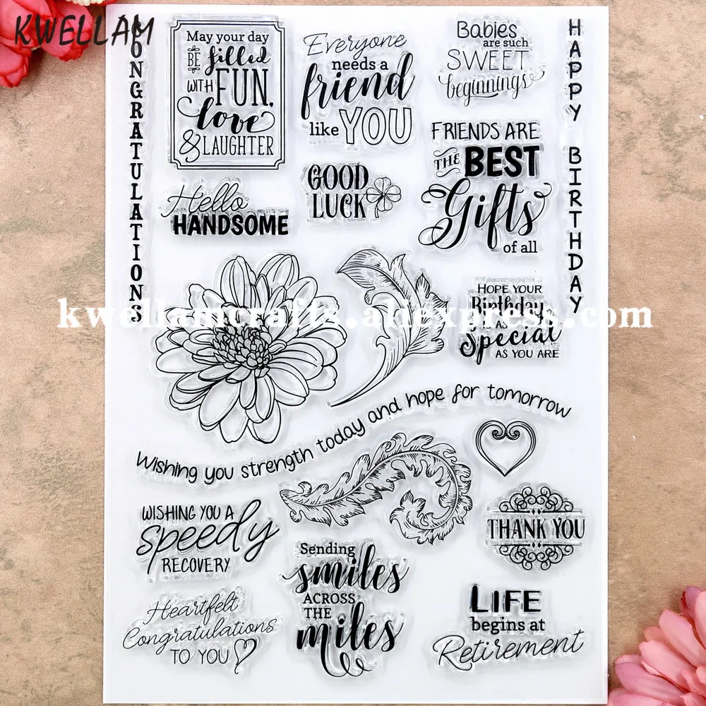 Happy Birthday Best Gifts friend Scrapbook DIY photo cards rubber stamp clear transparent 15.5x21.5cm KW8120120 | Дом и сад