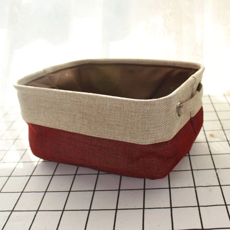 Складная льняная хлопковая корзина для хранения японский стиль ёмкость грязной