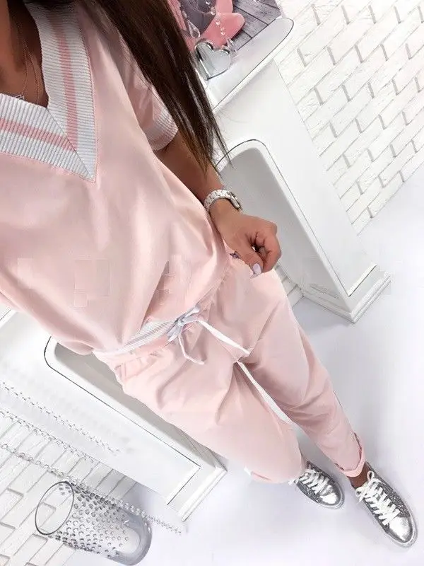 Женский Повседневный Спортивный костюм комплект из 2 предметов пуловер и брюки