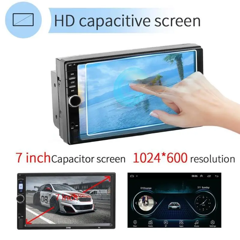 VODOOL 7018 7 &quotсенсорный экран Android 8 1 автомобильное радио 2 Din стерео MP5 плеер Авто
