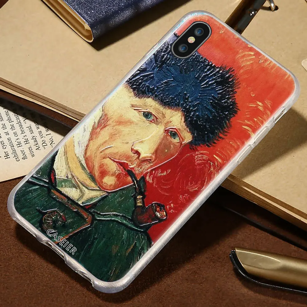 Чехол для телефона CASEIER в стиле ретро iPhone X 7 8 Plus мягкий силиконовый чехол с