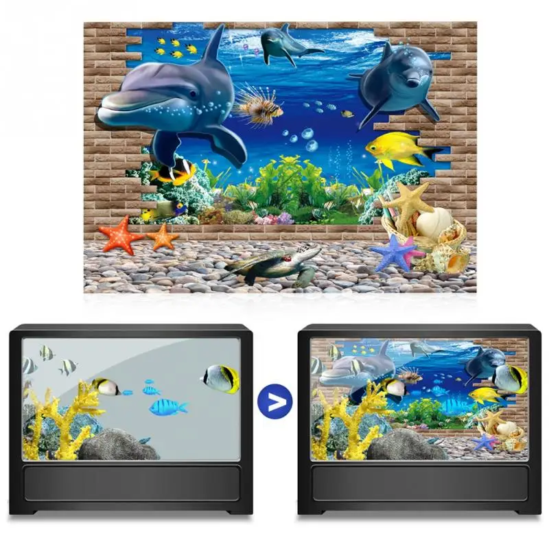 Новый стиль аквариум фон Плакат океан декоративные стены HD изображение ПВХ