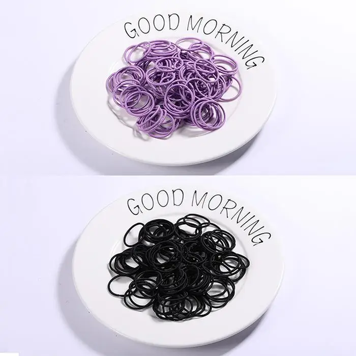 100 шт. аксессуары для волос Детские тянущиеся резиновые ленты девочек веревки