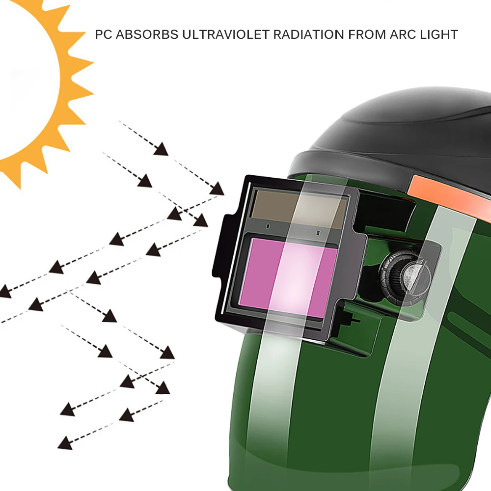 Solar Automatic Welding Helmet Mask Head-Mounted Argon Arc Cap Protective Flat Flip Half Helical | Инструменты