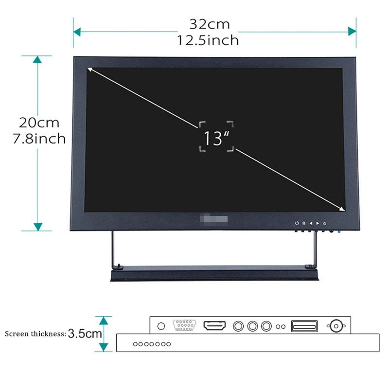 

For 13inch HDMI/VGA Car Screen Industrial HD LCD Screen 1920*1080