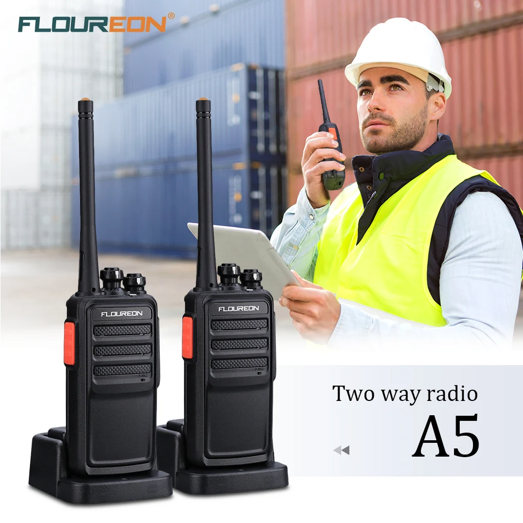 2 шт. Floureon A5 16 канальная рация UHF 400 ~ 480MHz перезаряжаемая двухсторонняя радио