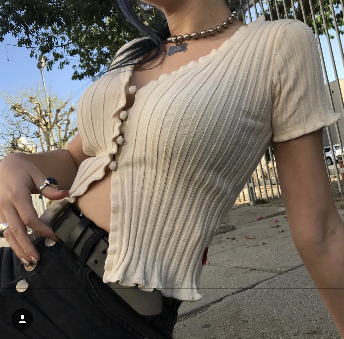 Vintage Stripe Knitting V-neck Sweater Thin Women Single Breasted Short Sleeve Slim Cardigan |
