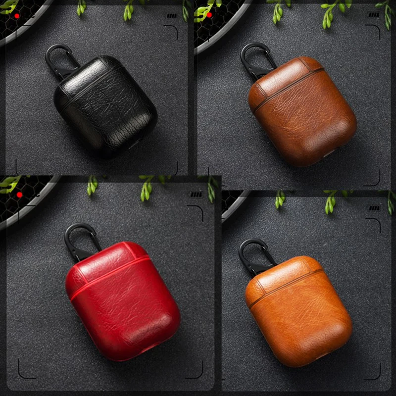 Для AirPods пояса из натуральной кожи ударопрочный защитный чехол для кожаный
