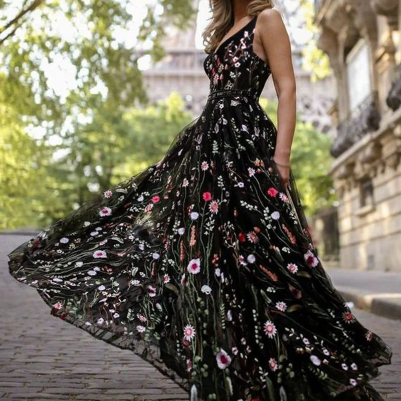 Женское летнее сексуальное платье с глубоким v-образным вырезом без рукавов