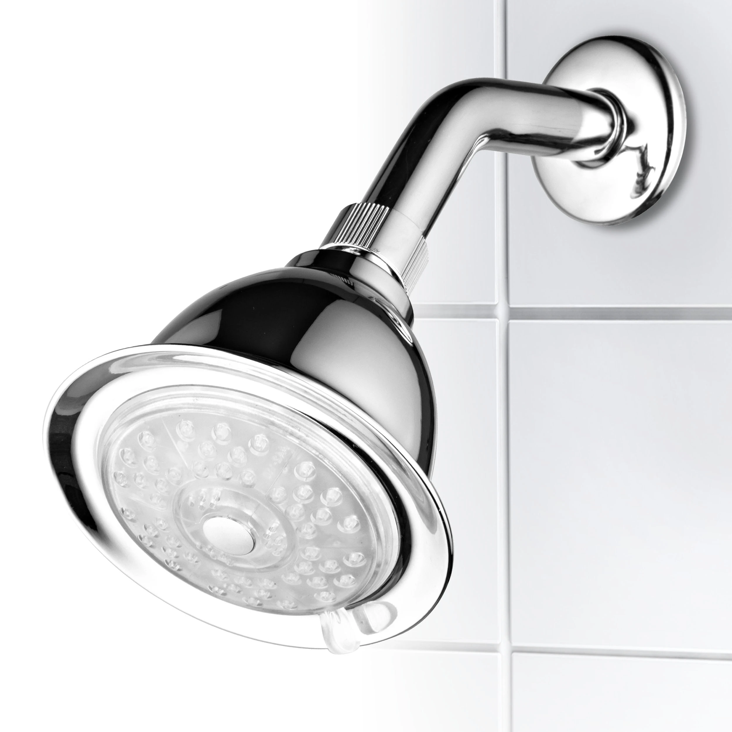 PowerSpa 7 цветов Showerhead с Воздуха Jet светодиодный указатель давления турбонаддува Boost